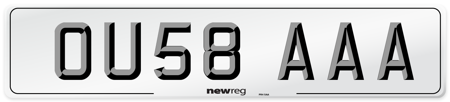 OU58 AAA Number Plate from New Reg